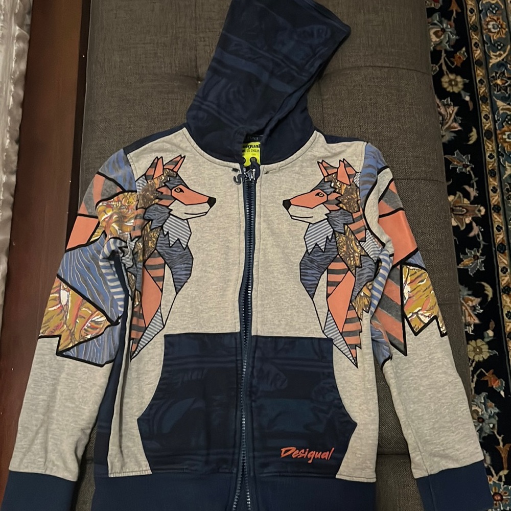 Desigual La Vida e Chula  Have Fun 100% Cotton/Bamboo Jacket, Boy 7/8, Mint
